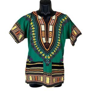 African Short Sleeve Dashiki Size S